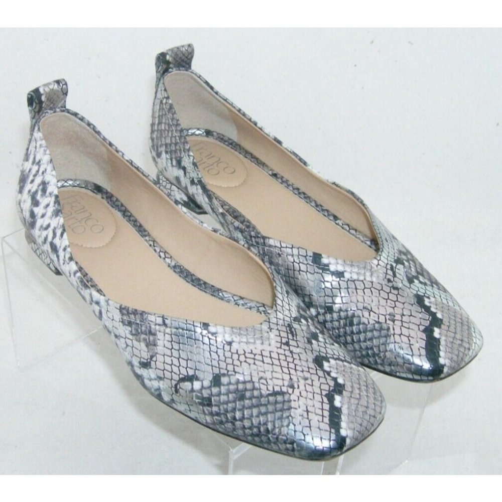 Franco Sarto Ailee multicolor snake print square toe slip on flats 7.5M